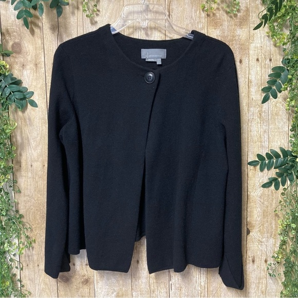 Anthropologie One-Button Black Cape Sweater Size Medium - Picture 1 of 9
